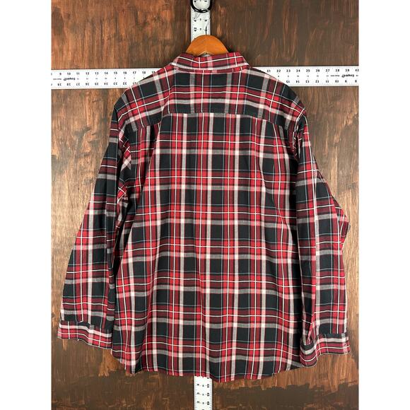 Carhartt Relaxed Fit Long Sleeve Plaid Long Sleeve Shirt Red Black 101756 Men XL - Picture 6 of 6